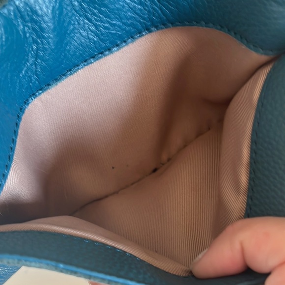 THE SAK Silverlake Teal Leather Studded Convertible Crossbody Bag - Picture 9 of 12